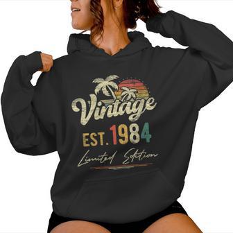 38 Añosintage 38 Cumpleaños 1984 Chicos Divertidos Chicos Niñas Cuello Sudadera con capucha para mujer - Regaloses