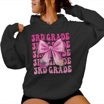 3Rd Grade Girls Coquette Bow Back To School Third Grade Women Hoodie - Thegiftio UK