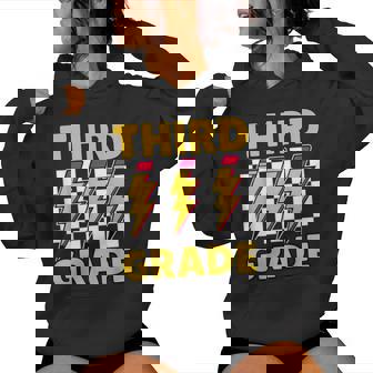3Rd Grade Lightning Bolt Third Grade Teacher Back To School Women Hoodie - Thegiftio