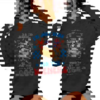 4Th Of July Dog Here For Wieners Dachshund Hotdog Women Women Hoodie - Monsterry
