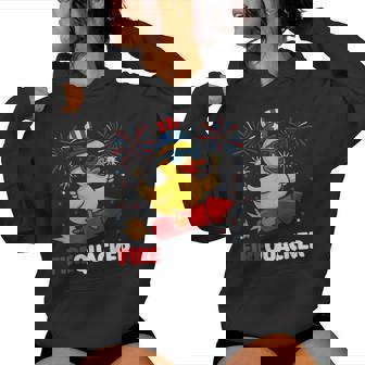 4Th Of July Duck Firequacker Patriotic Fourth Of July Women Hoodie - Monsterry