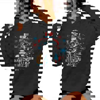 4Th Of July Patriotic Skeleton Usa Party Dad Women Women Hoodie | Mazezy