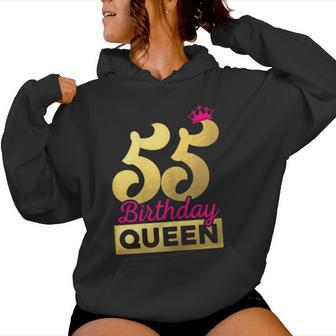 55 Geburtstag Geschenk Jahrgang 1970 Birthday Queen Krone Kapuzenpullover für Damen - Geschenkecke
