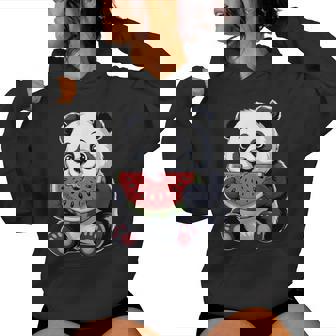 Adorable Panda Kawaii Mangeant Des Pastèques Pour Les Amateurs De Fruits D'été Sweat à capuche femme - Cadeauxyz