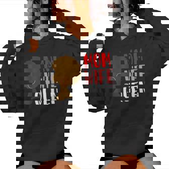 African American Strong Afro Mom Wife Queen Women Hoodie - Thegiftio