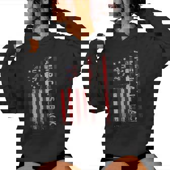 America Is Back Patriotic American Flag On Back Women Hoodie - Thegiftio UK