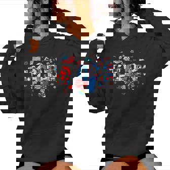 American Flag 4Th Of July Patriotic Teacher Life Women Women Hoodie - Monsterry