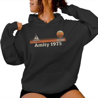 Amity 1975Ela Retro Atardecer Playa Estiloetentas Cuello Sudadera con capucha para mujer - Regaloses