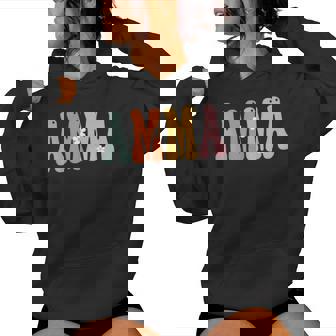 Amma Retro Groovy Print Mom Cute Mother's Day Grandma Women Hoodie - Monsterry