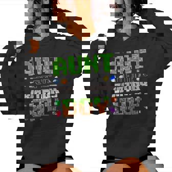 Aunt Of The Birthday Boy Game Pixel Number Birthday Party Women Hoodie - Seseable