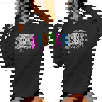 Back To School Neon Checkered Kindergarten Colorful Teacher Women Hoodie | Mazezy