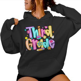 Back To School Preppy Third Grade 3Rd Grade Teacher Girl Boy Women Hoodie - Thegiftio UK