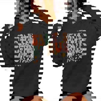 Badass Bonus Mama Retro Groovy Bonus Mama Mother's Day Women Hoodie - Thegiftio