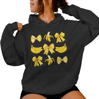 Banana Coquette Bow Yellow Bananas Festival Girls Women Women Hoodie - Thegiftio UK