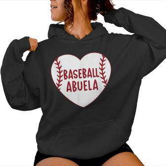 Baseball Abuela Retro Heart Baseball Grandma Mother's Day Women Hoodie - Thegiftio UK