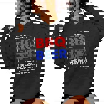 Bbq Beer Freedom シャツ レディースパーカー - Kawaiitshirt