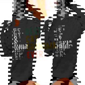 Best Cat Grandma Ever Cool Vintage Women Hoodie - Monsterry