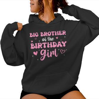 Big Brother Of The Birthday Pink Girl Matching Family Women Hoodie - Thegiftio UK