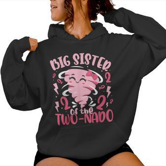 Big Sister Of The Two-Nado Tornado Theme 2Nd Birthday Party Women Hoodie - Thegiftio UK