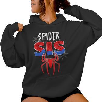 Birthday Party Family Spider Web Sister Cute Big Sis Women Hoodie - Thegiftio