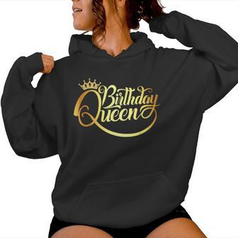 Birthday Queen For Ladies Birthday Crown Birthday Fun Women Hoodie - Monsterry