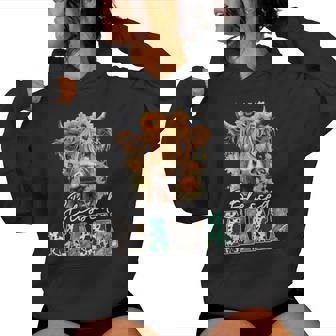 Blessed Mama Highland Cow Sunflowers Caring Women Hoodie - Thegiftio UK