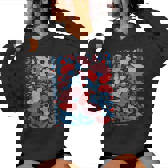 Boho Floral Freedom Democracy Truth Patriotic 4Th Of July Women Hoodie | Mazezy
