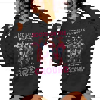 Boots On The Ground Black Cowgirl Western Black Girls Women Hoodie | Mazezy