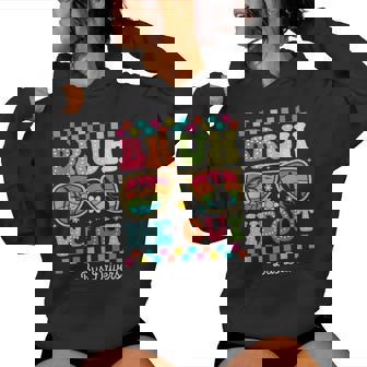 Bruh We Out Bus Drivers Groovy Happy Last Day Of School Women Hoodie - Thegiftio