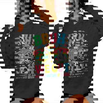 Bruh We Out Teachers Happy Last Day Of School Groovy Women Hoodie - Thegiftio UK