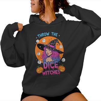 Bunco Halloween Throw The Dice Witches Bunco Game For Women Women Hoodie - Monsterry