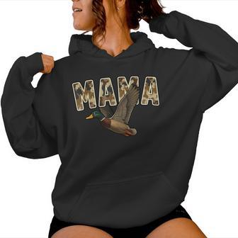 Camouflage Vintage Mallard Duck Retro Camo Hunting Mama Women Hoodie - Thegiftio UK