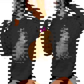 Capibara Con Lazo Rosa Lindo Capibara Para Niñas Y Es Sudadera con capucha para mujer - Regaloses