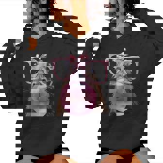 Capybara Cara Comer Goma De Mascar Y Hace Una Burbuja Capibara Es Sudadera con capucha para mujer - Regaloses