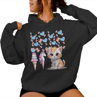 Chat Chat Crème Glacée Adolescent Licorne Enfant Fille Enfant Sweat à capuche femme - Cadeauxyz