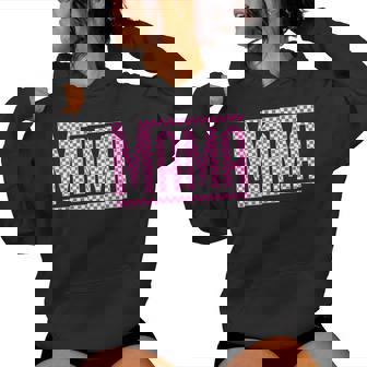 Checkered Mama Pink Checker Print Women Hoodie - Monsterry