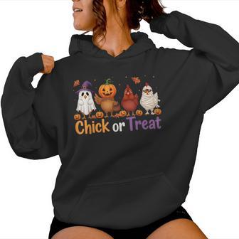 Chick Or Treat Halloween Witch Spooky Chicken Farmer Women Hoodie - Thegiftio UK