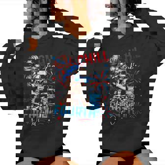 Chill The Fourth Out Skeleton Retro 4Th Of July Women Women Hoodie | Mazezy