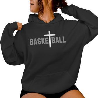 Christian Basketball Cross Boys Graphic Women Hoodie - Thegiftio UK