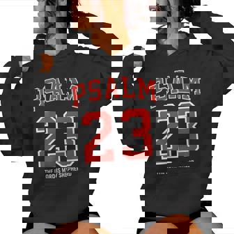 Christian Psalm 23 Bible Verse The Lord Shepherd On Back Women Hoodie | Mazezy