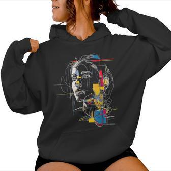 Colorido Abstracto Dibujo Cara Niña Sudadera con capucha para mujer - Regaloses