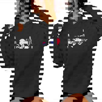 Corée Duud France Drapeau Battement Coeur Français Corée Sweat à capuche femme - Cadeauxyz