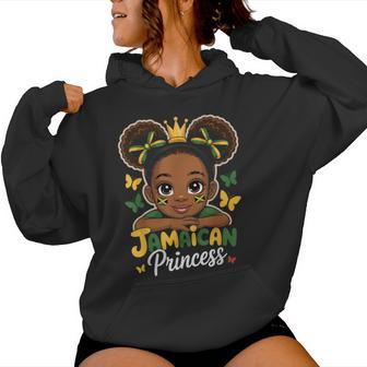 Cute Jamaican Princess Jamaica Girl Crown Bow For Girls Women Hoodie - Monsterry