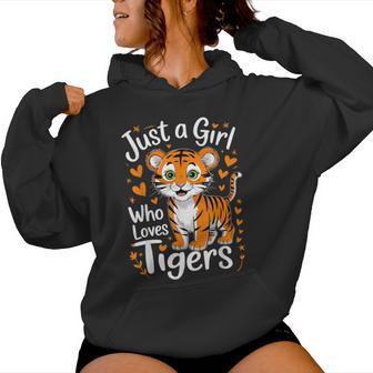 Cute Tiger Just A Girl Who Loves Tigers Women Hoodie - Thegiftio UK
