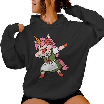 Dabbing German Unicorn Drindl Oktoberfest Bavarian Girl N Women Hoodie - Thegiftio UK
