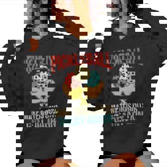 Divertido Diseño De Pickleball Para Hombres Es Papá Mamá Pickleball In Mangas Sudadera con capucha para mujer - Regaloses