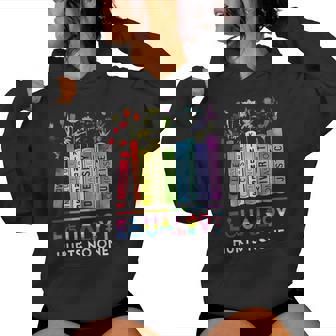 Equality Hurts No One Book Flower Rainbow Pride Month Lgbtq Women Hoodie - Monsterry