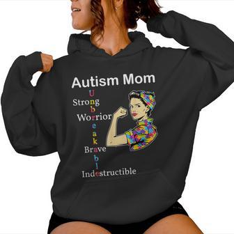Es Autismo Mamá Inquebrantable Día Mundial De La Conciencia Del Autismo Sudadera con capucha para mujer - Regaloses