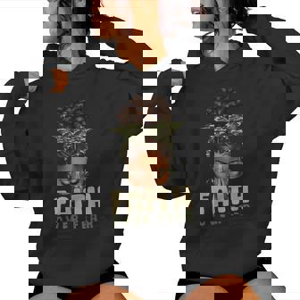 Faith Over Fear Christian Camo African American Afro Women Women Hoodie - Monsterry