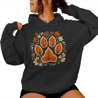 Fall Autumn Leaf Dog Paw Print Pets Puppy Owner Dogs Lover Women Hoodie | Seseable UK